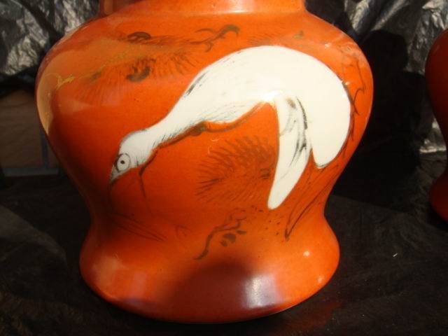 民国余元昌款松鹤延年盖罐一对