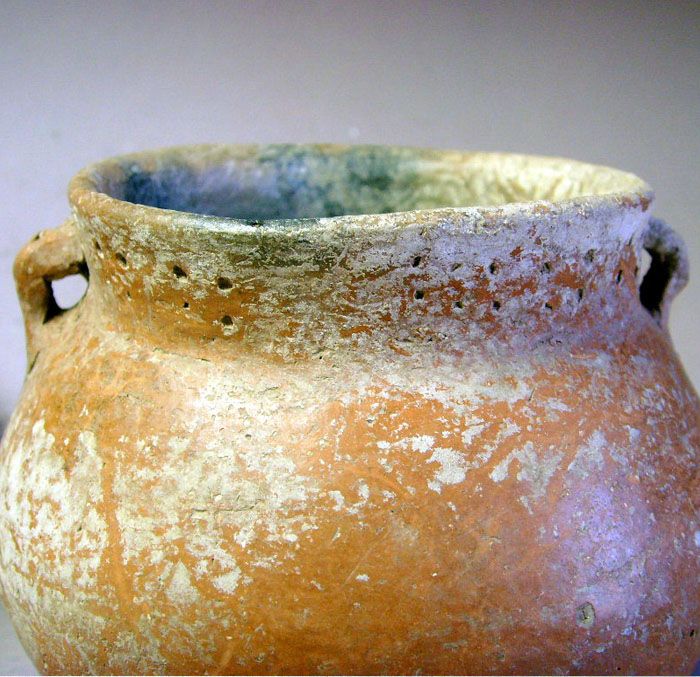 小河沿文化 双耳 8乳陶壶