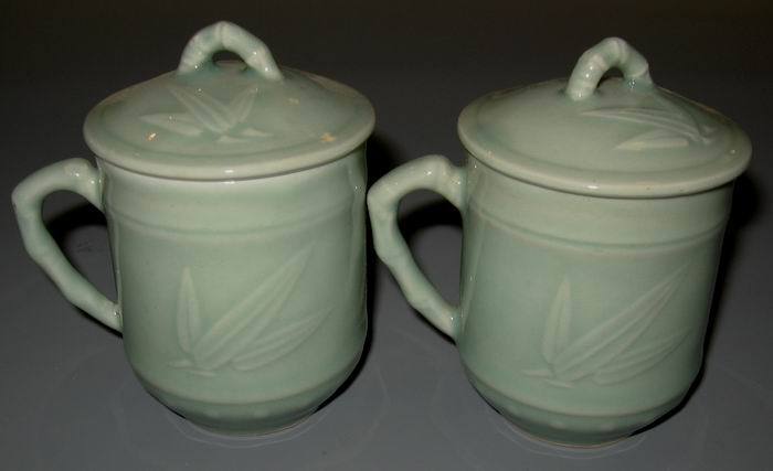 1965年国营龙泉瓷厂生产的出口竹纹大茶杯