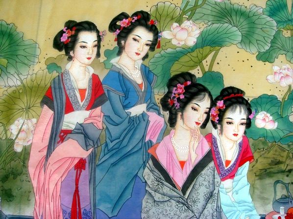 姚桂元书画作品《十二金钗》