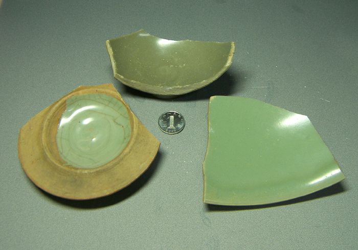 块精品南宋龙泉精品瓷片梅子青 粉青