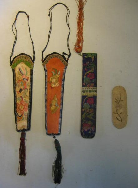 精美苏州老刺绣老扇袋