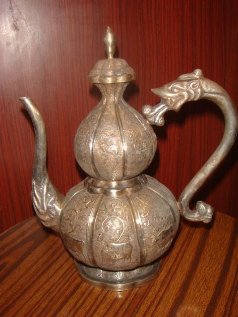 清代 纯银酒壶