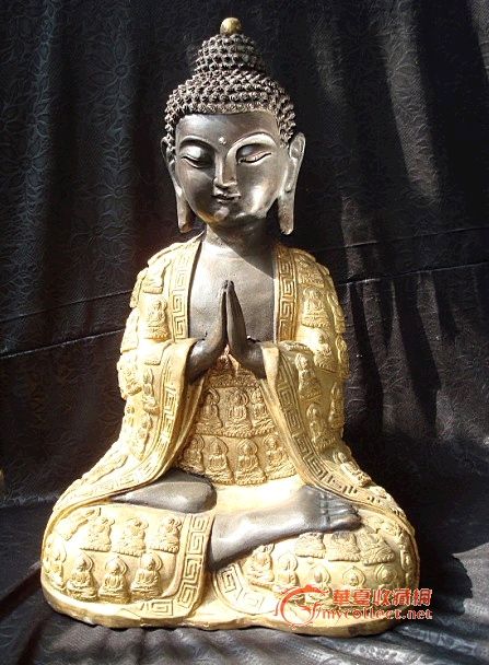 大明宣德年施鎏金铜佛