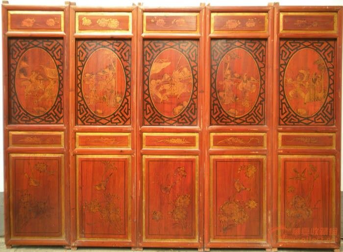 精美戏曲故事屏风1套(5片)