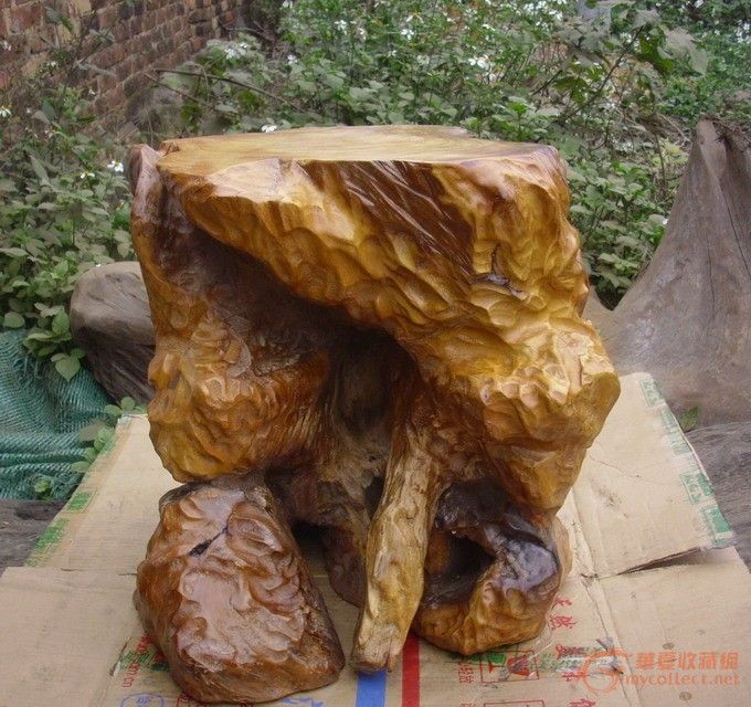 大木墩,杏木雕刻木墩摆设图片,木墩桌_大山谷图库