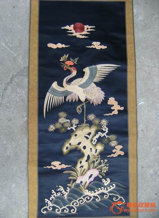 清*刺绣当朝一品仙鹤图(收藏级)