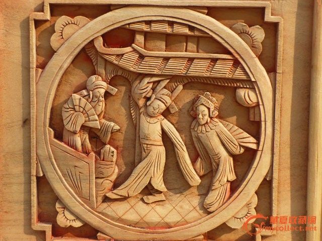 高浮雕人物花板一对--12