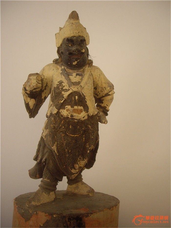 清中期闽南漆线木雕周仓像