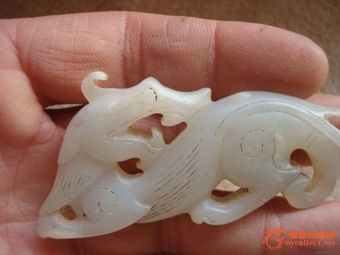 清代老玉龙,8.2*3*1厘米,重36克