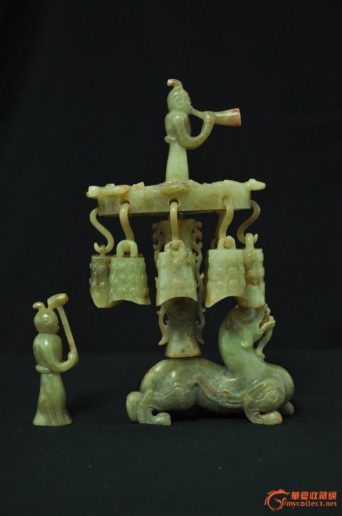 西汉和田黄玉乐人编钟