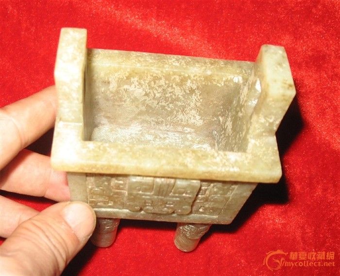 老物件 玉鼎 四足鼎 和田山 流水料 *纹饰 鼎足一体