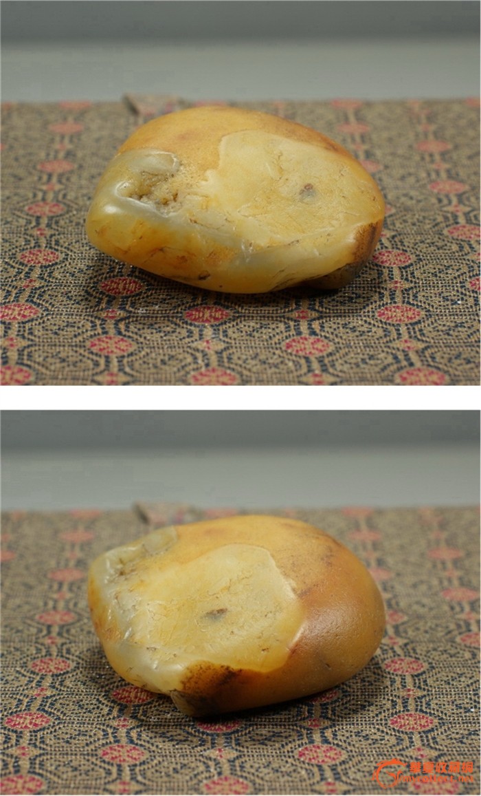 极品黄玉籽料原石图片