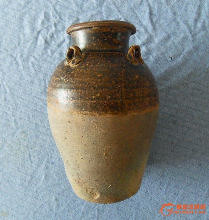 唐宣州窑酱釉四系大罐